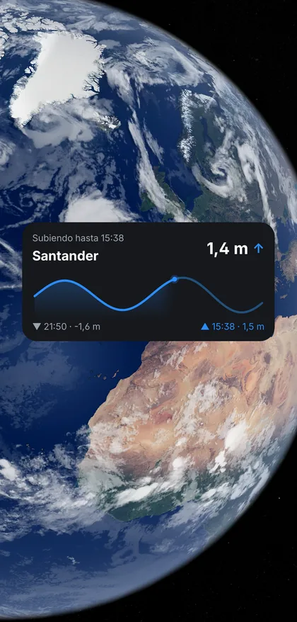 The SimpleTides widget on a home screen